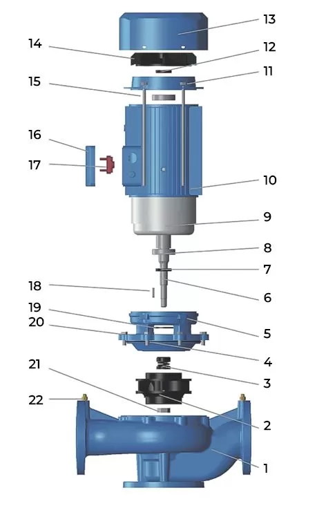 Схема циркуляционного насоса MAXPUMP IL 50-250/15