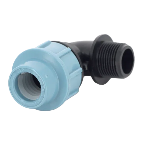 Колено компрессионное (угол) Unidelta 25 х ¾" с наружной резьбой