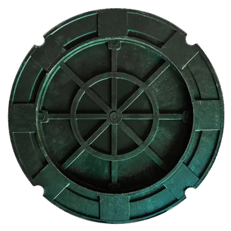 Люк полимер-песчаный легкий малогабаритный усиленный 30кН (ЗЕЛЕНЫЙ)