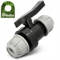 Кран BRADAS ПЭ КРБ-10 PN16 зажим 50мм - 50мм