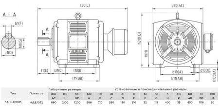 Электродвигатель с фазным ротором ENERAL 5АНК400LB10