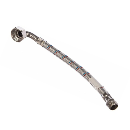 Шланг антивибрационный 1/2" - 1" 30 см с коленом